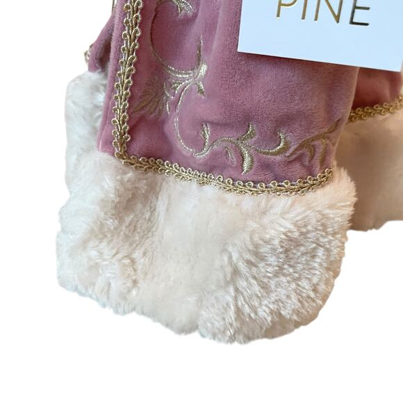 34th & Pine 23" Pink Velvet Santa w/ Crystal Ornaments Christmas Holiday New - Picture 9 of 16